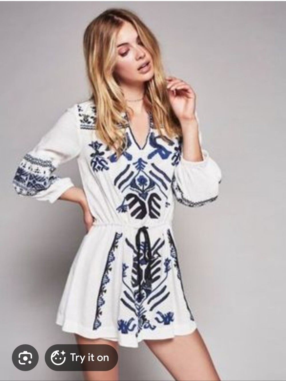 Free People Sz Med Anouk Mini Dress Boho
